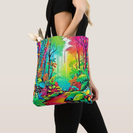 Bolsa Tote Selva Arco-Íris: Sonho Vivo