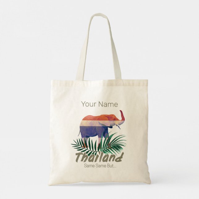 Bolsa Tote Selva de Bandeira Elefante da Tailândia deixa Souv (Verso)