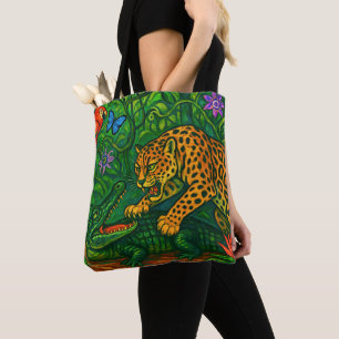 Bolsa Tote "Selva Rivais" - Retrato Colorido de Vida Selvagem