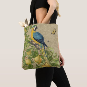 Bolsa Tote Selva Tropical Amarela Macaw Antiguidade