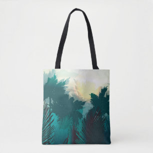 Bolsa Tote Selva Tropical: Paisagem Matinal Vintage.