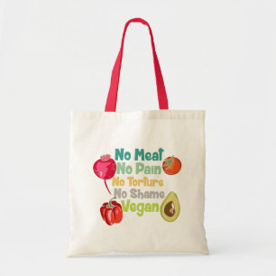Bolsa Tote Sem Carne Sem Dor Vegan Dizendo