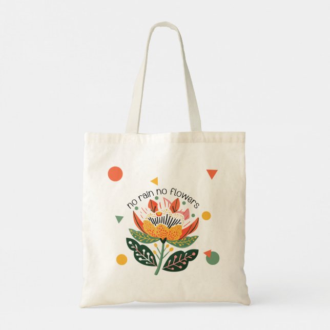 Bolsa Tote Sem Chuva Sem Flores Cotação Inspiradora (Verso)