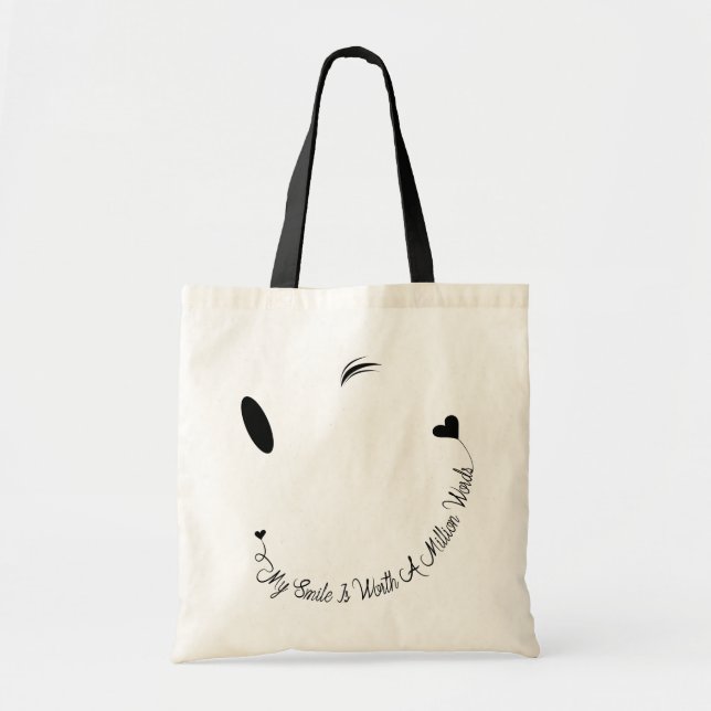 Bolsa Tote Sem Palavras, Sorrisos Dizem Tudo Saco De Tote (Frente)