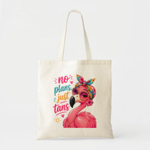 Bolsa Tote Sem Planos, Só Bronzeado - Flamingo Sassy com Ócul