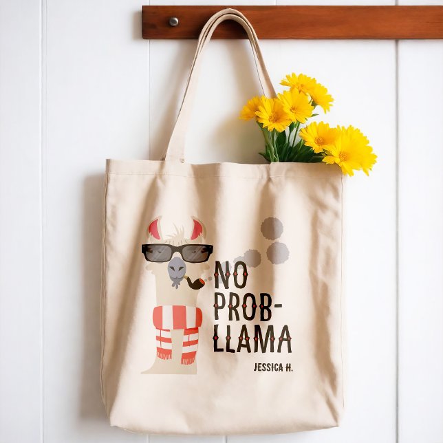 Bolsa Tote Sem Prob-Lama (Show your chill attitude and your quirky side with this funky tote bag. )