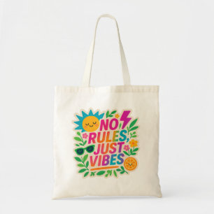 Bolsa Tote Sem Regras Apenas Vibes - Gradiente Neon Kawaii-Pu