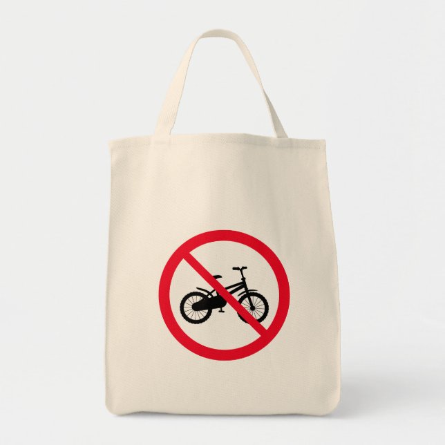 Bolsa Tote Sem Sinal Proibido de Bicicleta | Saco de Tota da  (Frente)