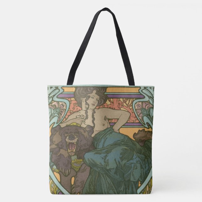 Bolsa Tote Sem título por Alphonse Mucha (1902) (Frente)