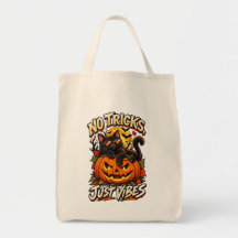 Sem Truques Apenas Vibrações Halloween Gato Preto
