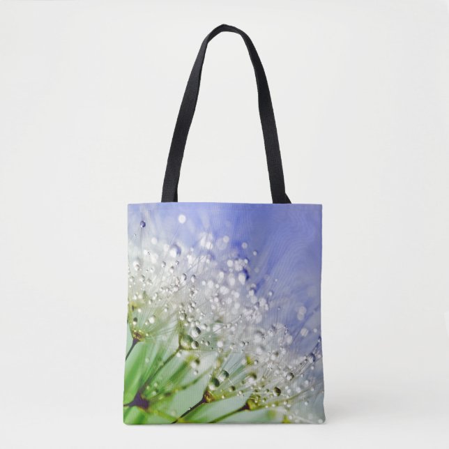 Bolsa Tote Sementes de Dandelion com Gotas de Dew (Frente)