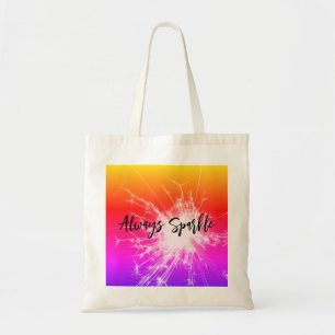 Bolsa Tote sempre brilha a motivação laranja roxa-rosa-brilho