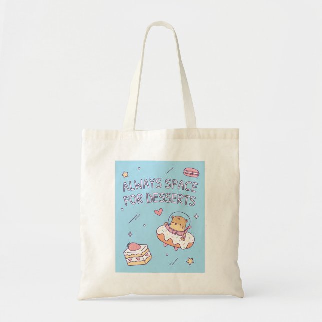 Bolsa Tote Sempre Espaço Para Sobremesas Sacola de Puns Diver (Frente)