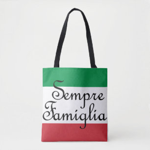 Bolsa Tote Sempre Famiglia e a bandeira italiana