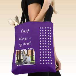 Bolsa Tote Sempre no meu coração, 2 fotos de amante roxo