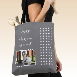 Bolsa Tote Sempre no meu coração 2 fotos de cinza de amante d