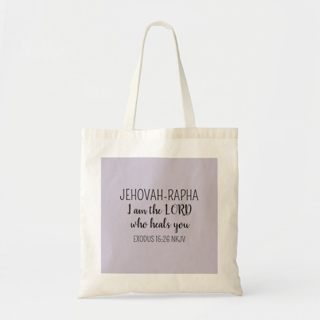 Bolsa Tote Senhor Quem Cura Lilás Simples Cristão (Frente)