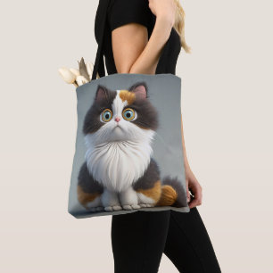 BOLSA TOTE SENHORA ADORÁVEL CARTOON CALICO CAT