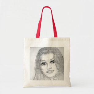 Bolsa Tote Senhora afortunada com beira vermelha