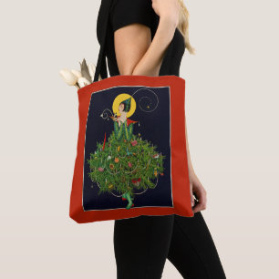 BOLSA TOTE SENHORA COM NATAL PRESTA A FASHION DE BELEZA ART D