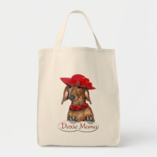 Bolsa Tote Senhora de Doxie no saco de compras vermelho