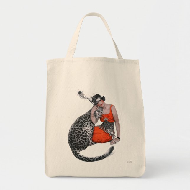 Bolsa Tote Senhora e leopardo (Frente)
