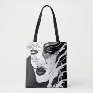 Bolsa Tote Senhora em preto e branco