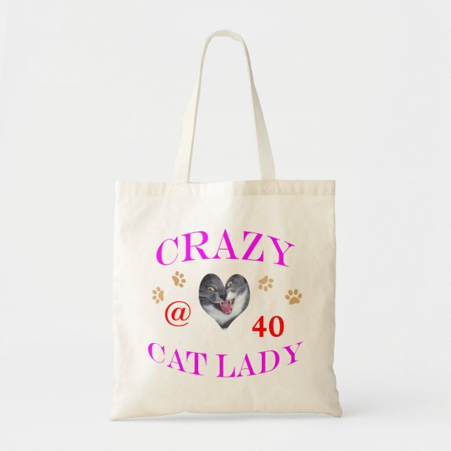 Bolsa Tote Senhora louca do gato 40 (Frente)