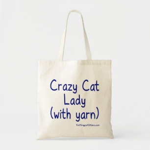 Bolsa Tote Senhora louca do gato (com fio)