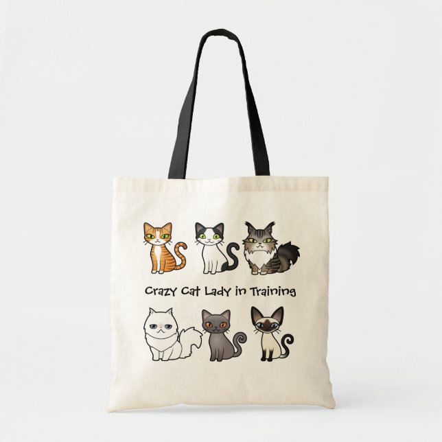 Bolsa Tote Senhora louca do gato no treinamento (projete seu (Frente)