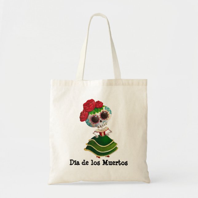 Bolsa Tote Senhorita morte de Diâmetro de Muertos Mexicano (Frente)