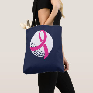 Bolsa Tote Sensibilização do Cancer de Fita Rosa de Golfe