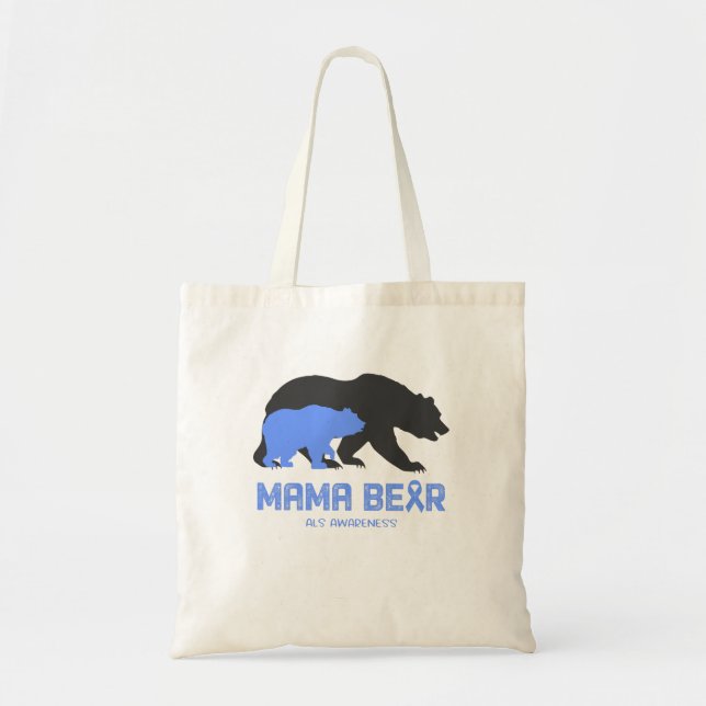 Bolsa Tote Sensibilização do urso Mama (Frente)