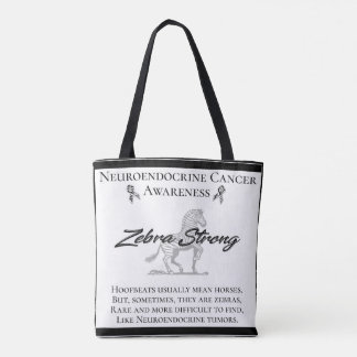 Bolsa Tote Sensibilização dos Canceres neuroendócrinos Zebra