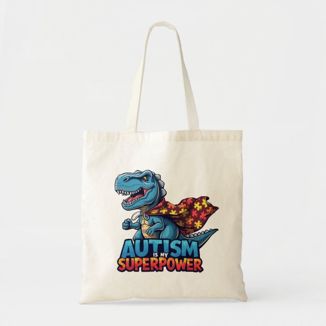 Bolsa Tote Sensibilização para a superpotência do Autism T-Re (Frente)