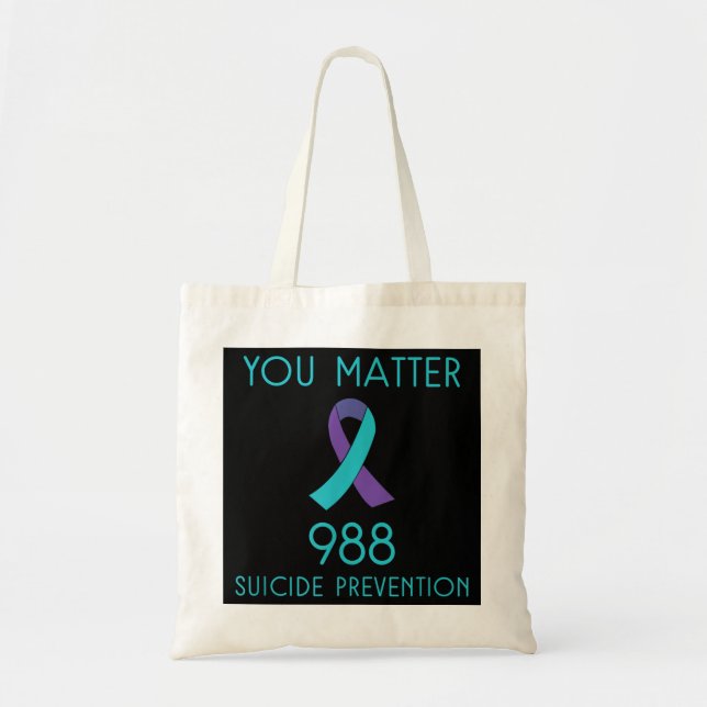 Bolsa Tote Sensibilização Suicida - Camisa 988 - Prevenção ao (Frente)