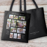 Bolsa Tote Sentimental 3 Aspas 11 Colagem de Fotos Preto<br><div class="desc">Vive Bons Momentos 3 Cita 11 Foto Collage Black. Carregar os momentos favoritos da sua família quando você está fora e sobre esta onze design de colagem de fotos. Este presente exclusivo e totalmente personalizável para si próprio ou para membros da família apresenta as suas 11 fotos prediletas. Três citações...</div>