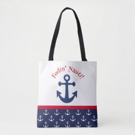 Bolsa Tote Sentimento de Nauti - Design de Âncora de Verão