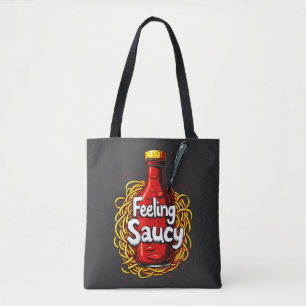 Bolsa Tote Sentimento de Saucy - Impressão de Ketchup de Toma