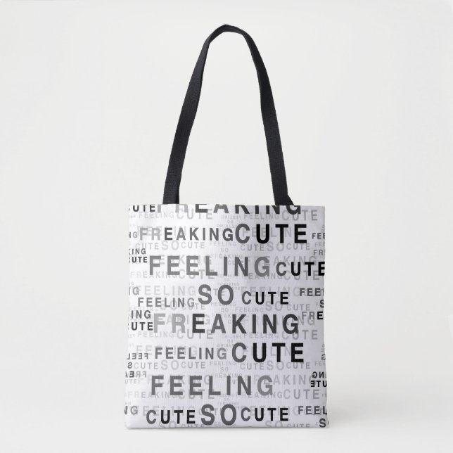Bolsa Tote Sentir Design de texto Bonito (Frente)