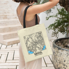 Bolsa Tote Seoul, South Korea City Map Tote Bag
