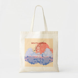 Bolsa Tote Seoul South Korea Viagem Art, Pastel