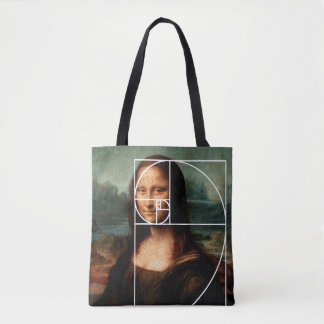Bolsa Tote Sequência Fibonacci Leonardo da Vinci Mona Lisa