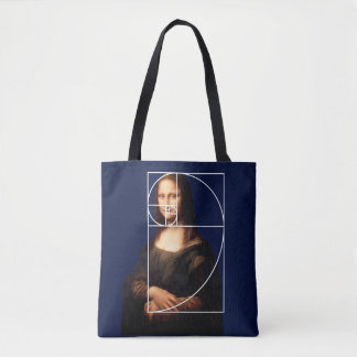 Bolsa Tote Sequência Fibonacci Leonardo da Vinci Mona Lisa