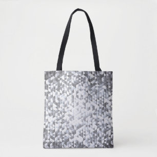 Bolsa Tote Sequências de Prata: Fundo Mosaico Brilhante
