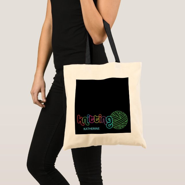 Bolsa Tote Sequin Glow Knitting (Frente (produto))