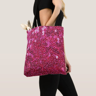 Bolsa Tote Sequins cor-de-rosa do falso
