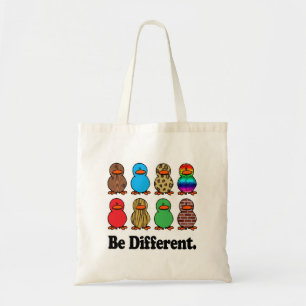 Bolsa Tote ser diferente padrão engraçado patos