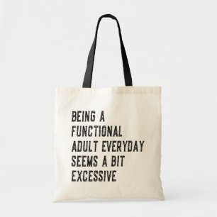 Bolsa Tote Ser Um Adulto Funcional Adulto Adulta Humor Diaria