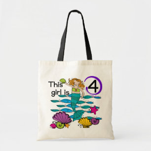 Bolsa Tote Sereia 4º aniversário Camisetas e presentes